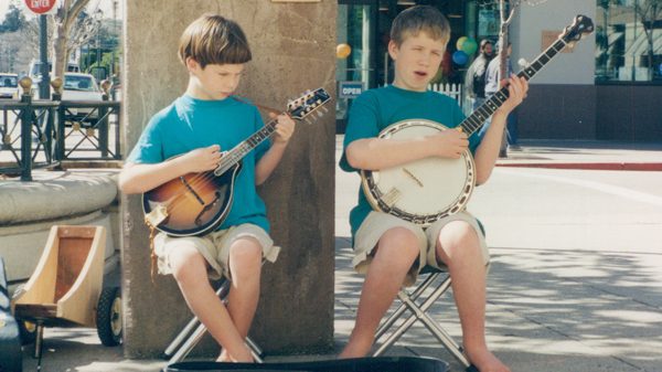 Busking on the mall with my brother, Luke (Webmeister of Bachido)